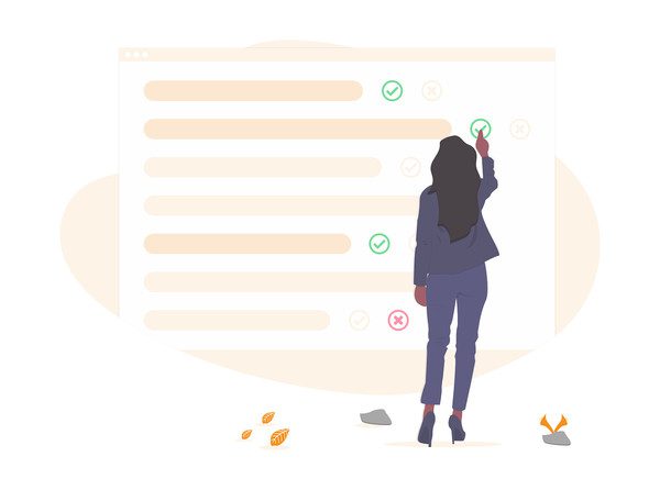 女性选择正确选项插图