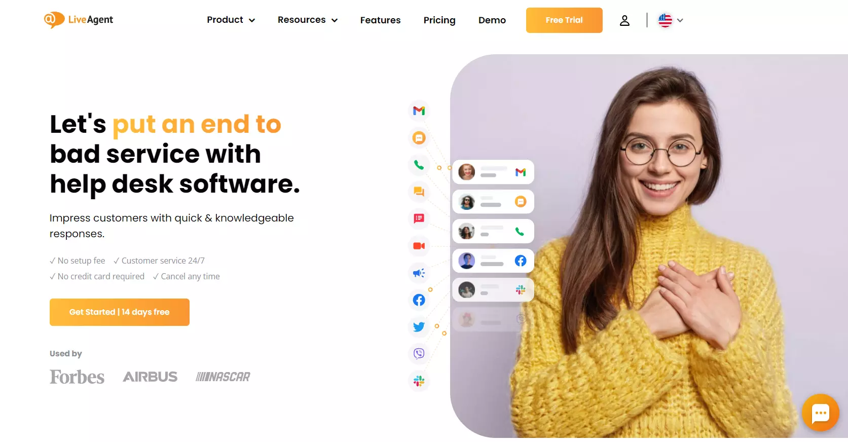 LiveAgent帮助台页面