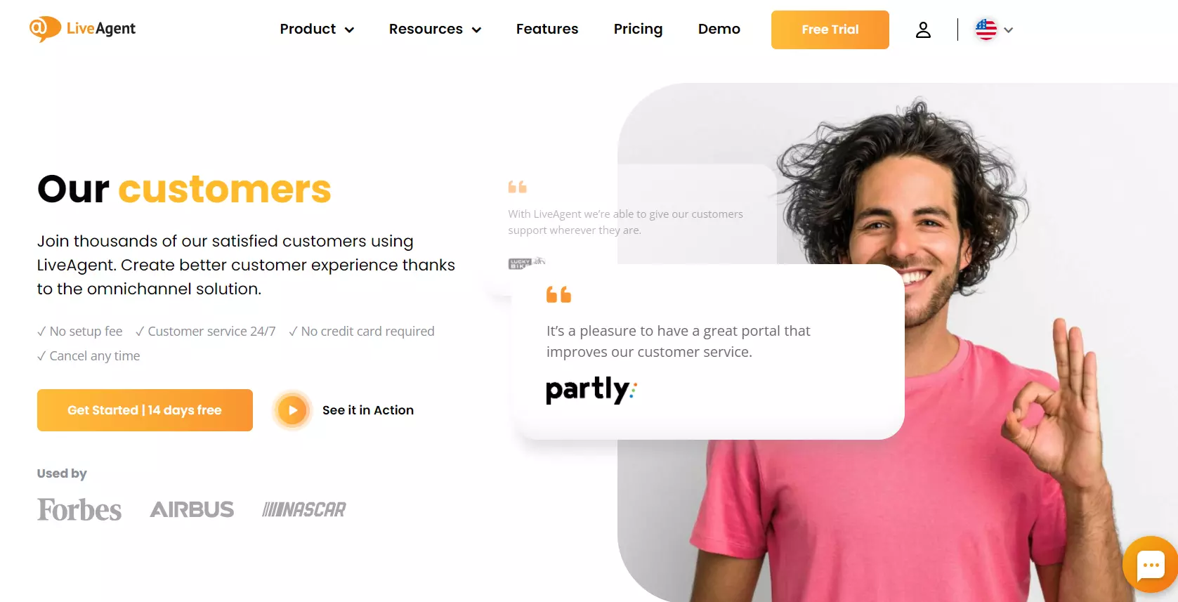 LiveAgent我们的客户页面