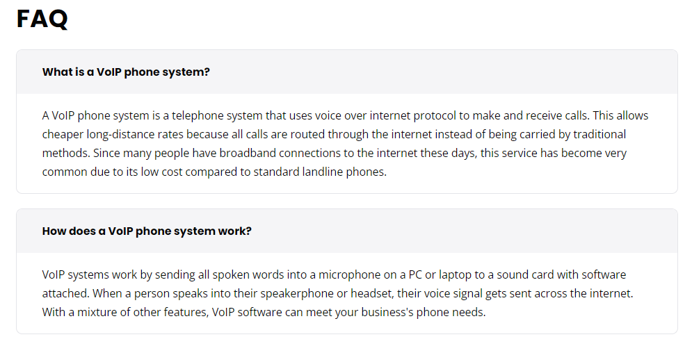 常见问题部分示例