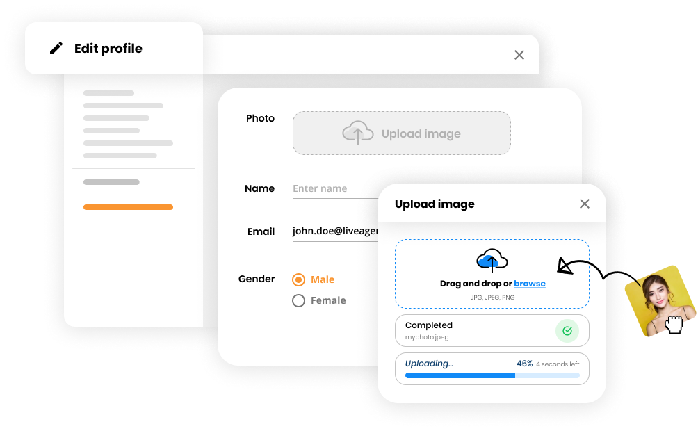 在帮助台软件中编辑支持代理或客户档案图像 - LiveAgent