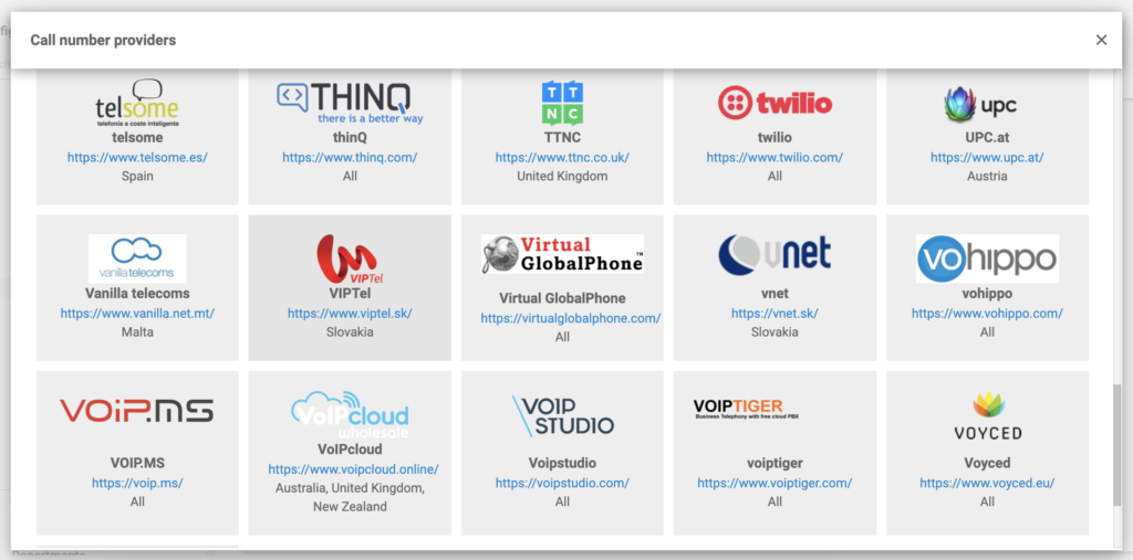 LiveAgent VOIP提供商集成
