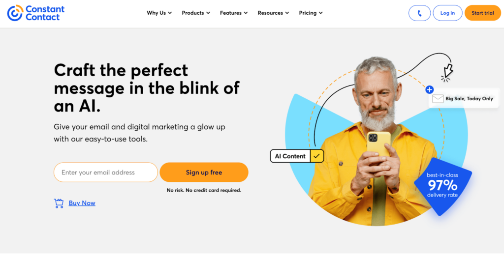 Constant Contact主页,电子邮件营销和管理软件
