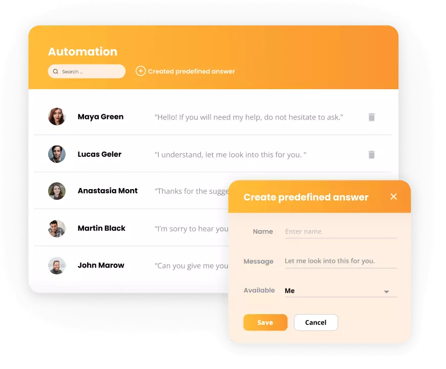 LiveAgent的自动化 - 预定义答案