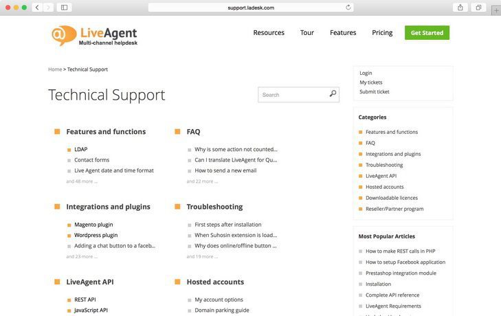 LiveAgent 客户门户示例