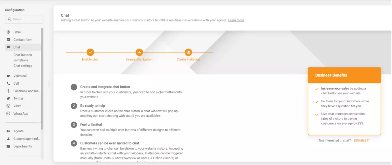LiveAgent聊天配置