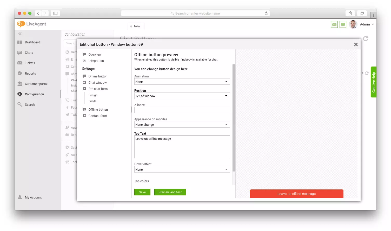 离线按钮预览选项卡模型