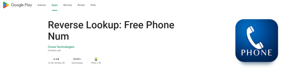 Reverse Lookup: Free Phone Num Google Play website