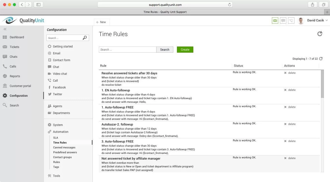 LiveAgent 时间规则