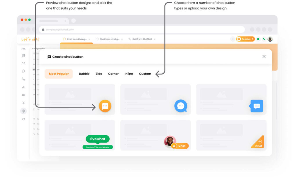 LiveAgent聊天按钮库模型