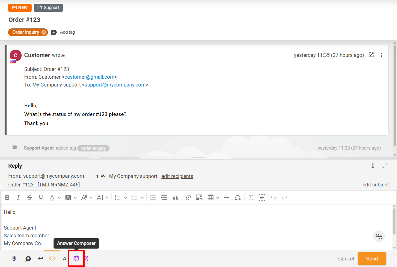 AI代理起草工单回复