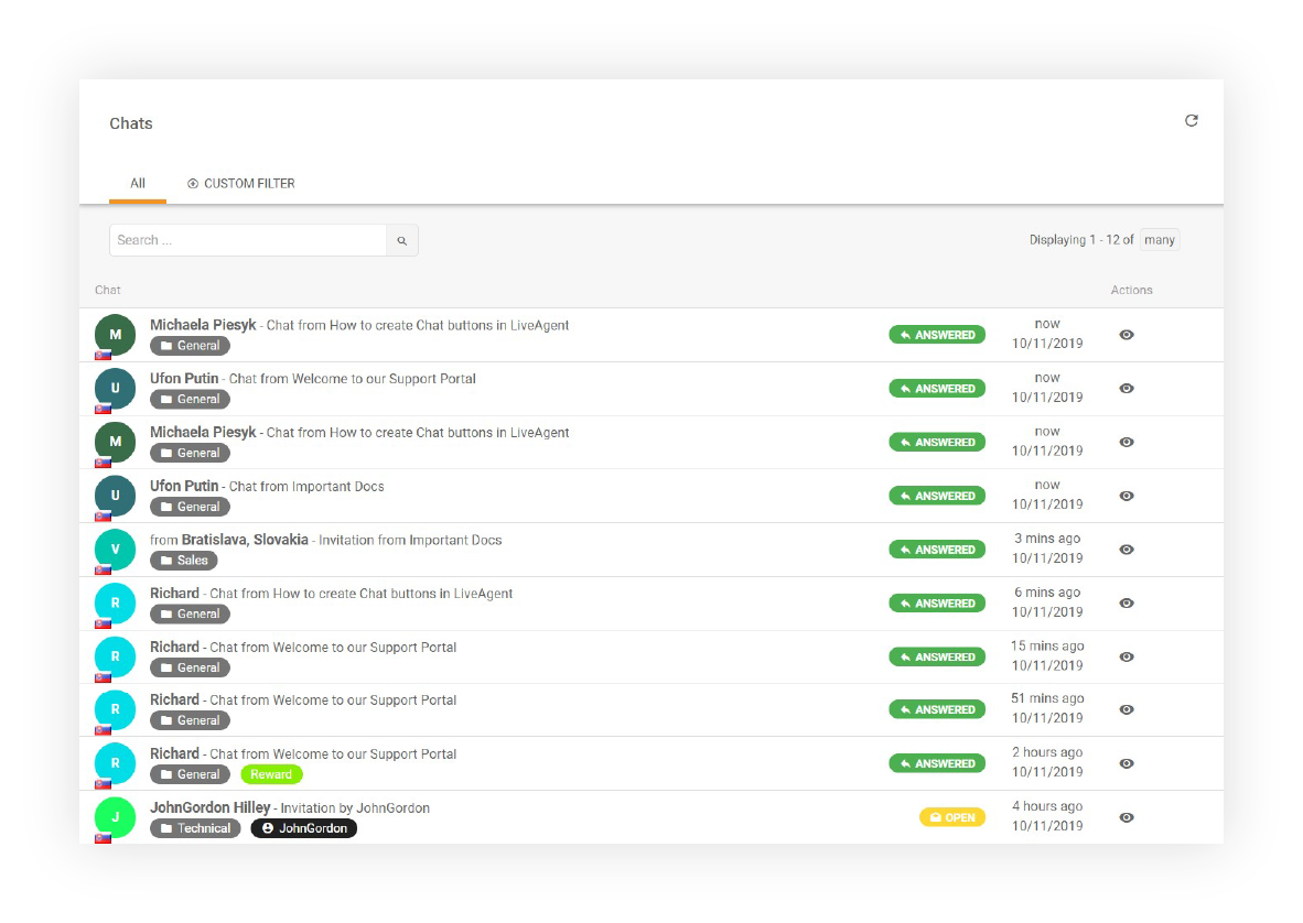 LiveAgent中的聊天历史功能