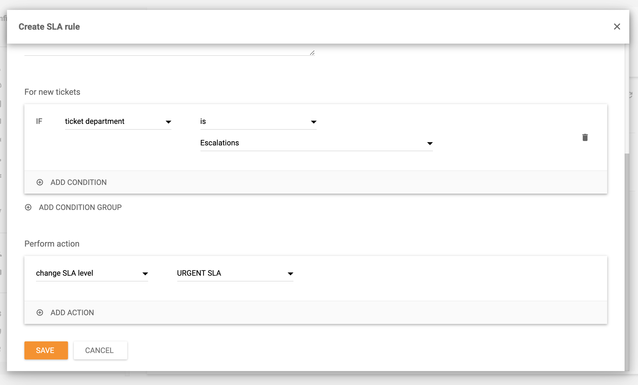 LiveAgent中的SLA规则创建