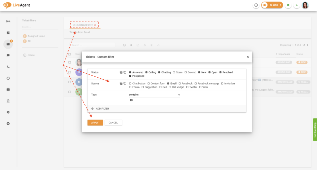自定义筛选器选项