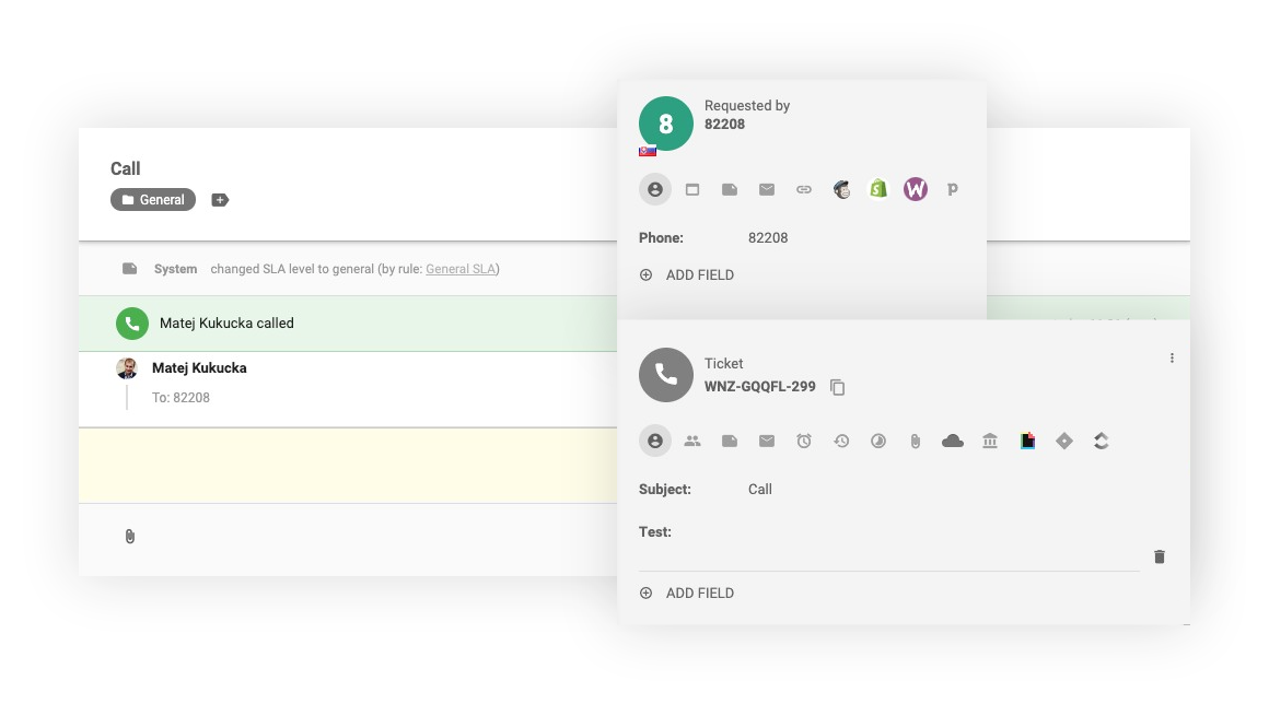 LiveAgent中的内部通话界面