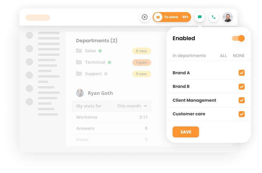 Chat distribution mockup