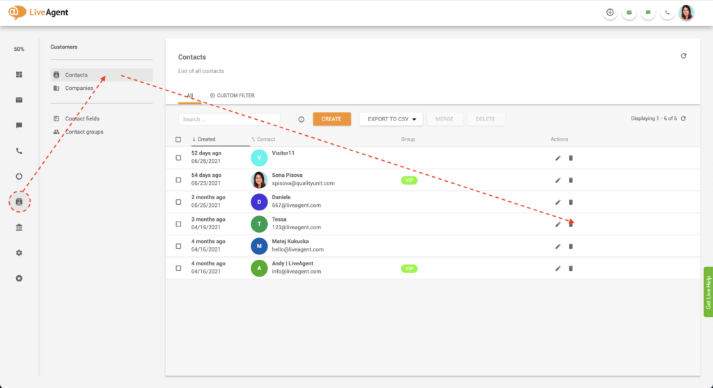 在 LiveAgent 中编辑联系人笔记