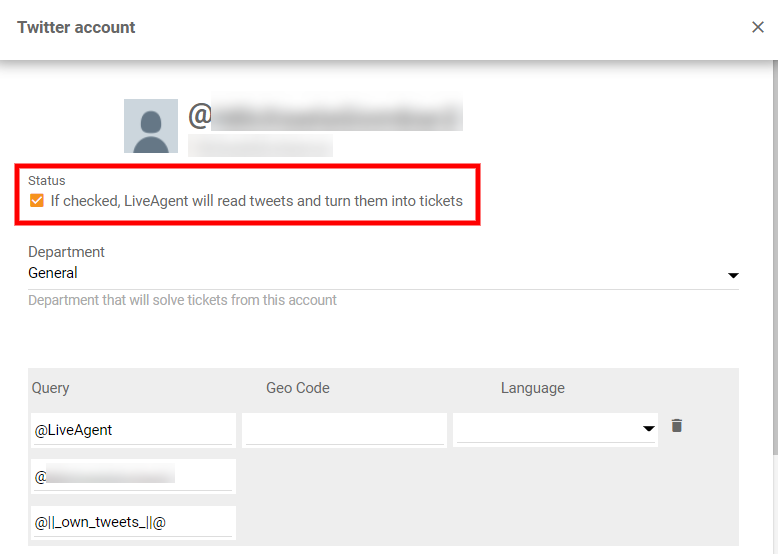 勾选Twitter的状态复选框