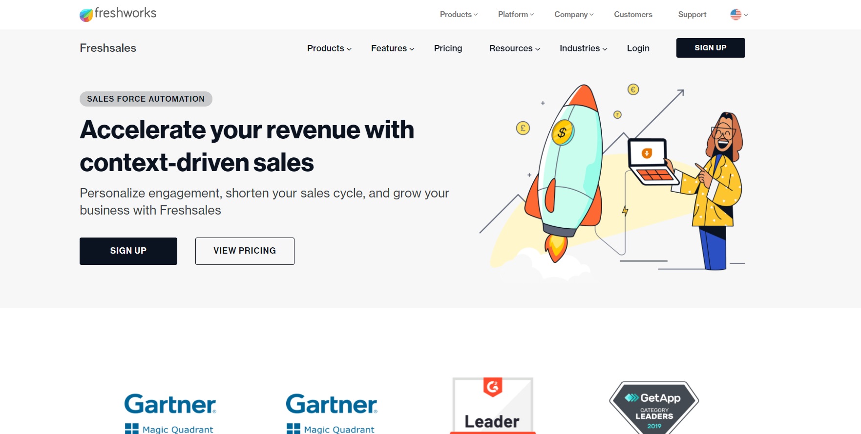 Freshworks Freshsales主页