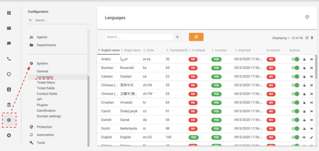帮助台软件中的多语言功能