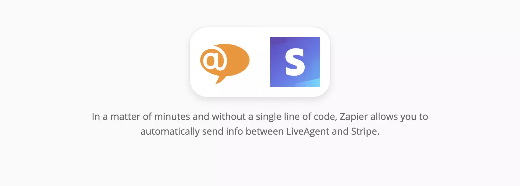 Zapier 上的 LiveAgent 和 Stripe 集成页面