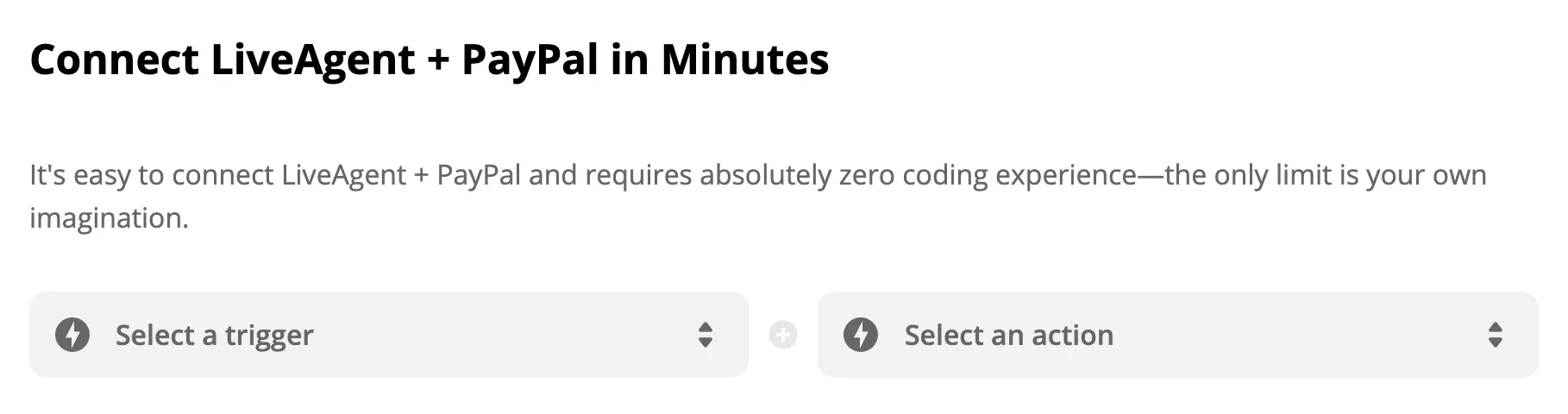 PayPal触发器和LiveAgent操作选择