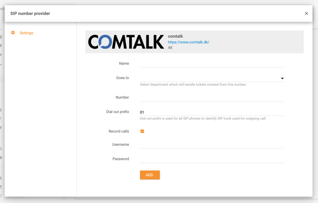 LiveAgent ComTalk 集成