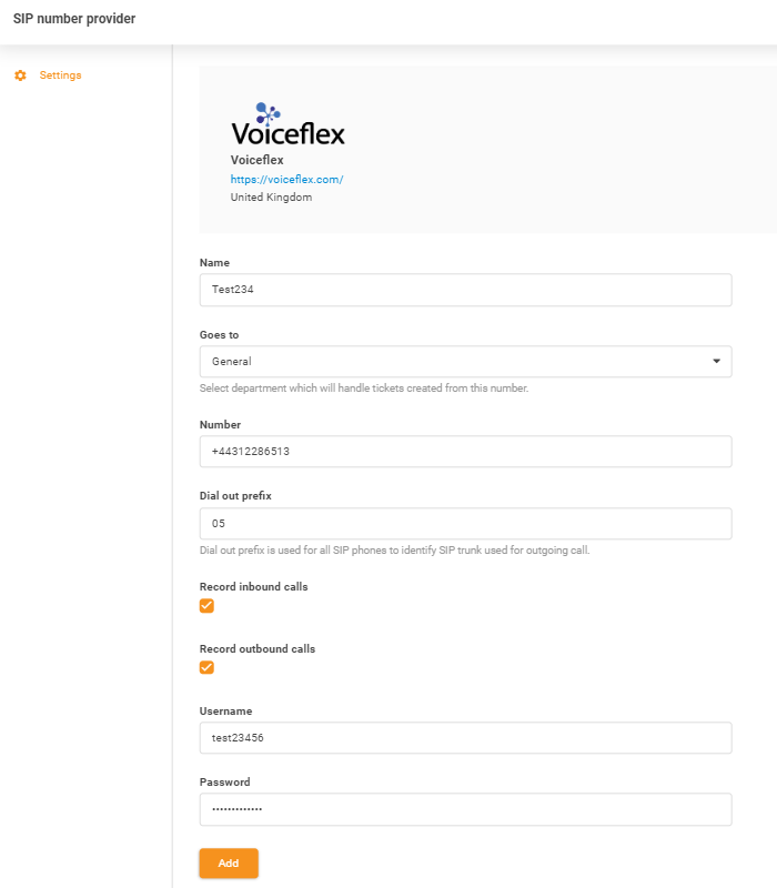 Voiceflex凭据输入