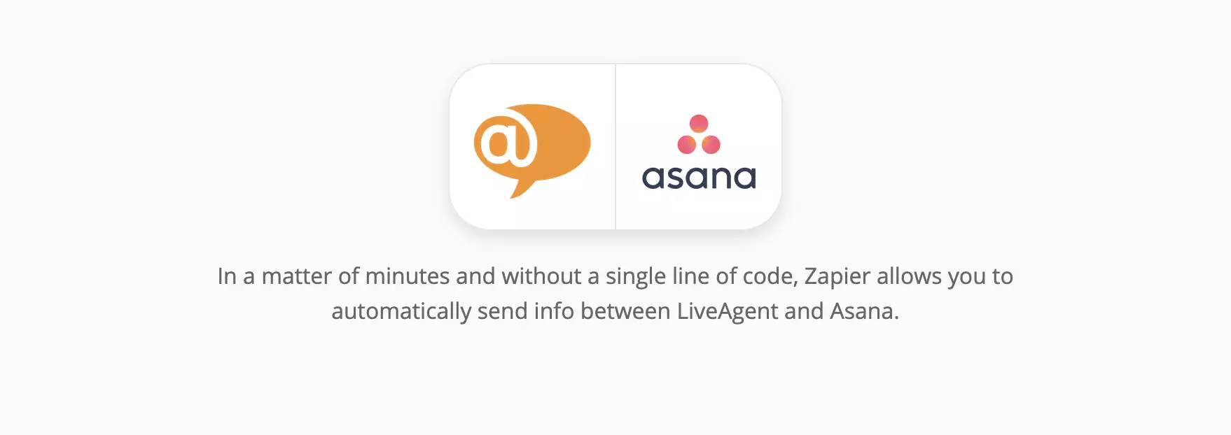 Zapier上的LiveAgent和Asana集成页面