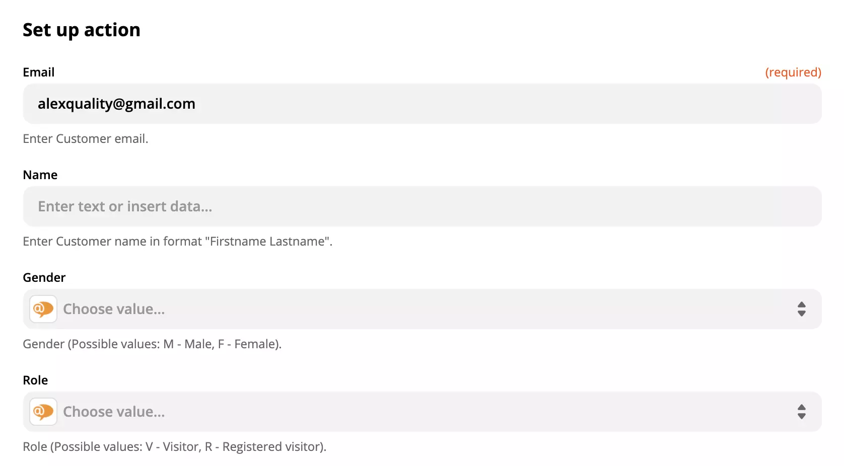 LiveAgent action setup on Zapier