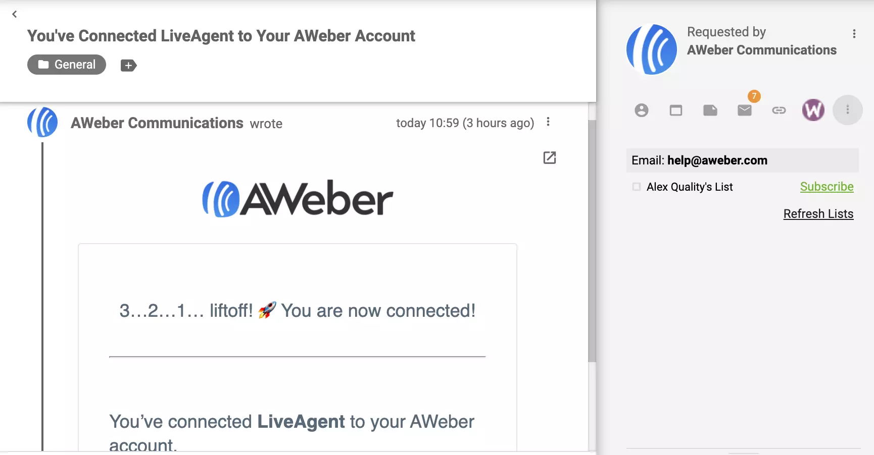 AWeber plugin activated