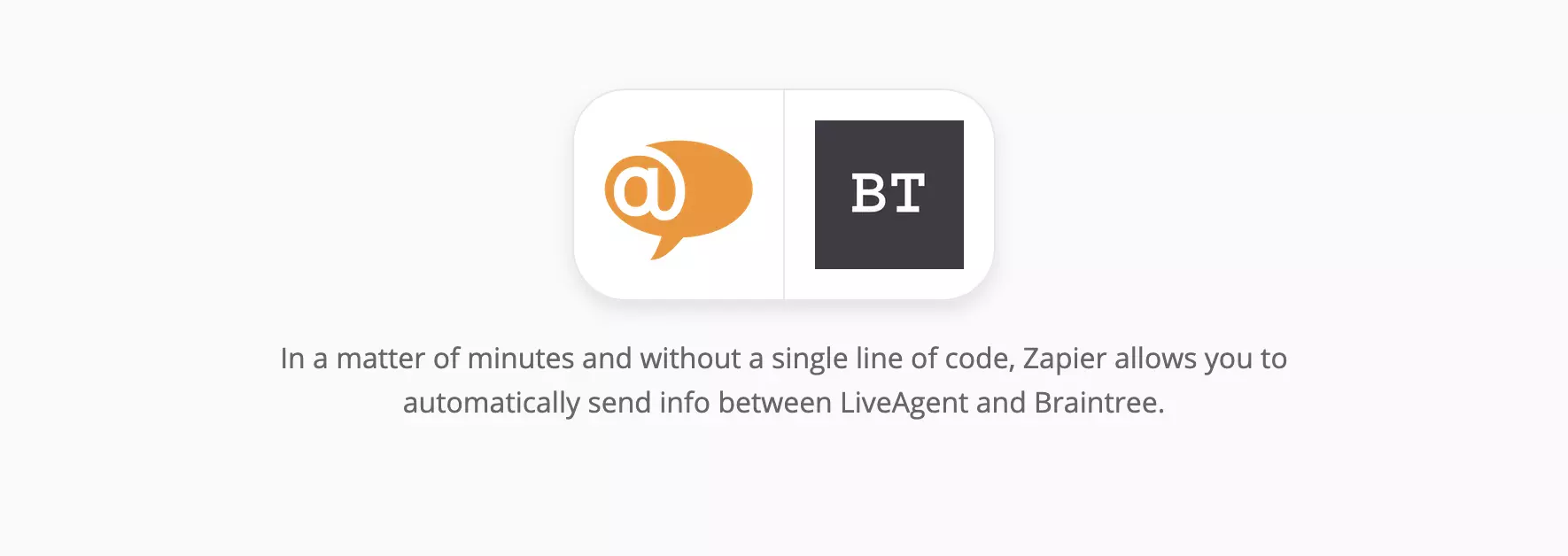 Zapier上的LiveAgent和Braintree集成页面