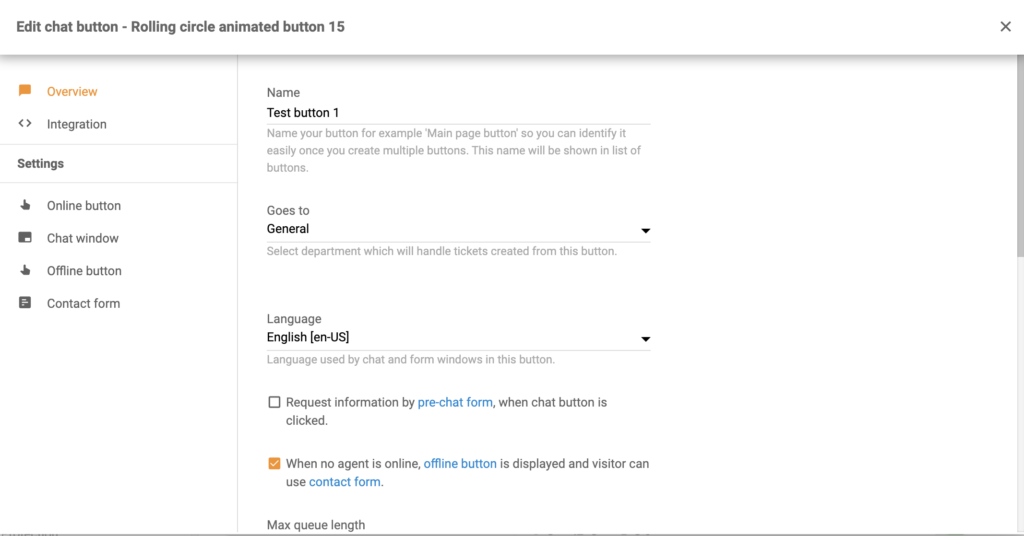 在LiveAgent中配置聊天按钮