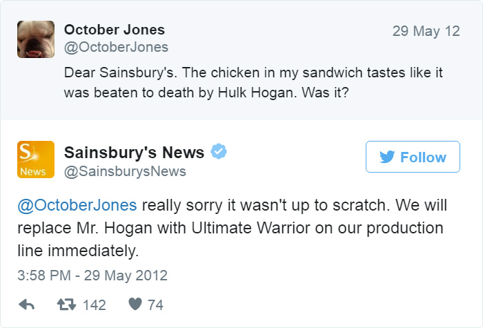 Sainsbury's客户服务在Twitter上回复客户
