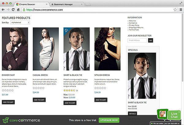 CoreCommerce LiveAgent 实时聊天集成