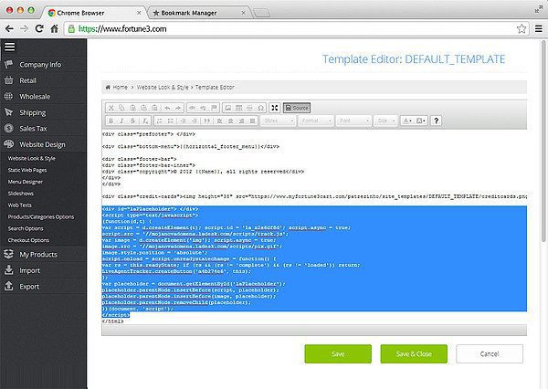 Fortune 3 LiveAgent集成设置