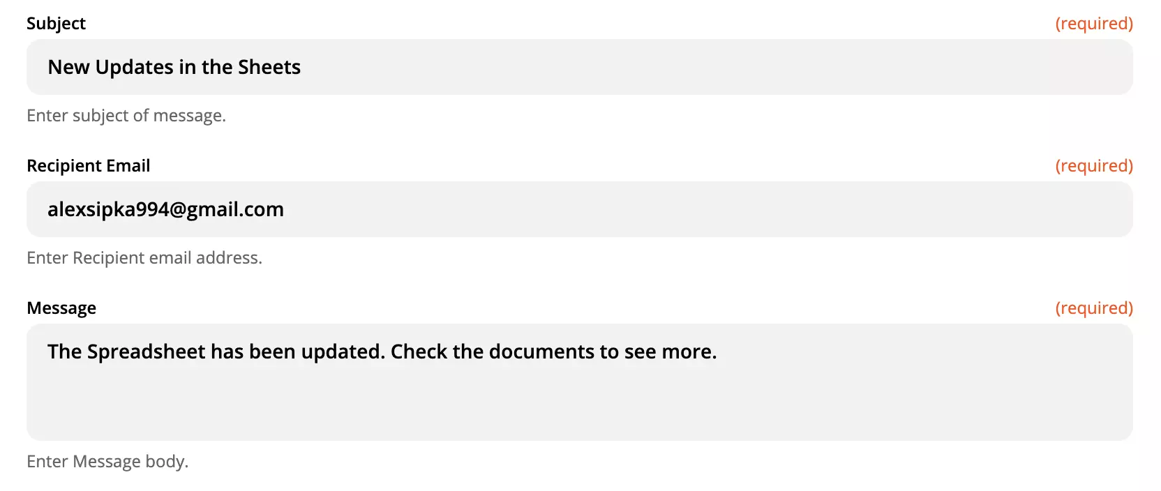 填写了字段的 LiveAgent 操作设置示例