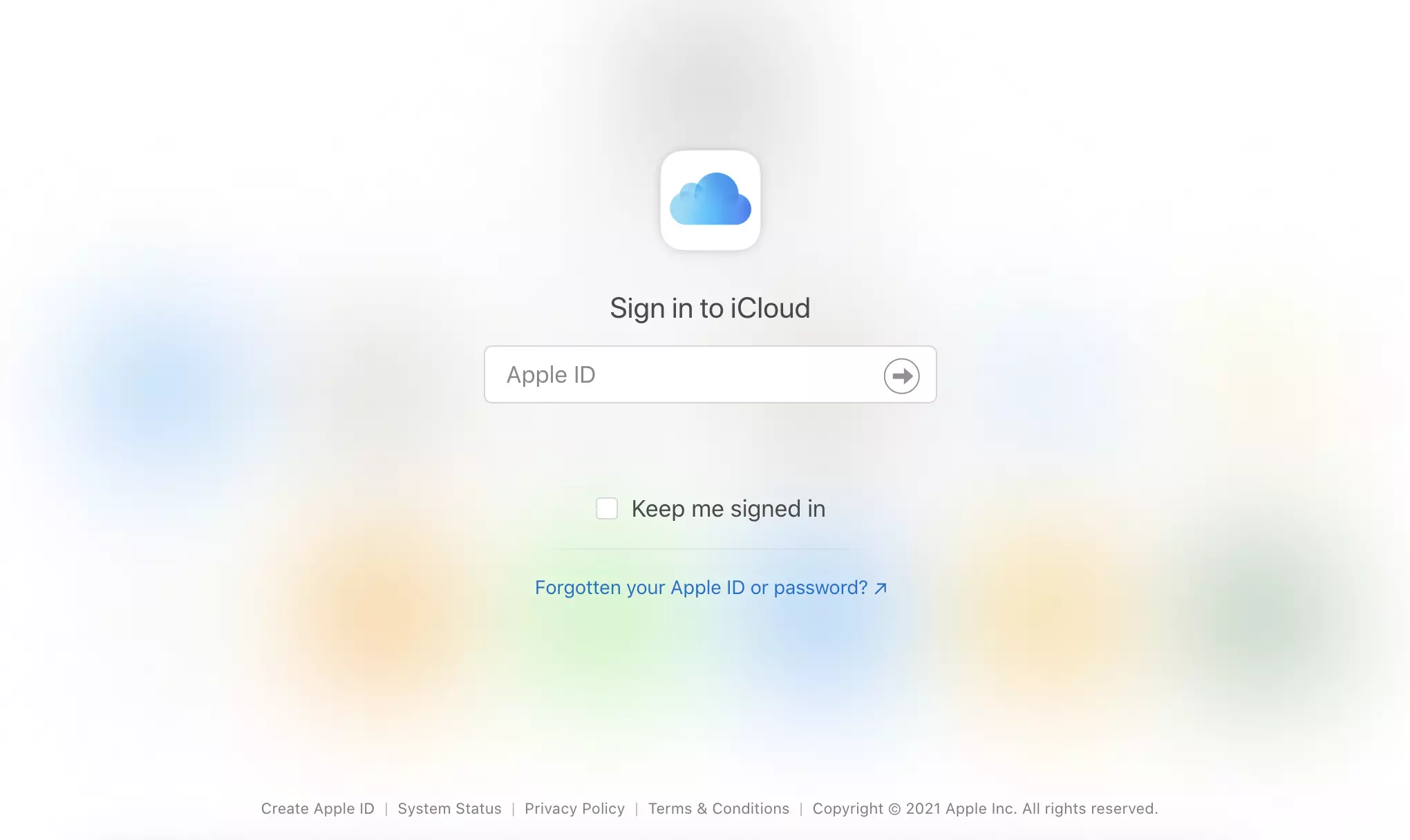 iCloud网站登录选项
