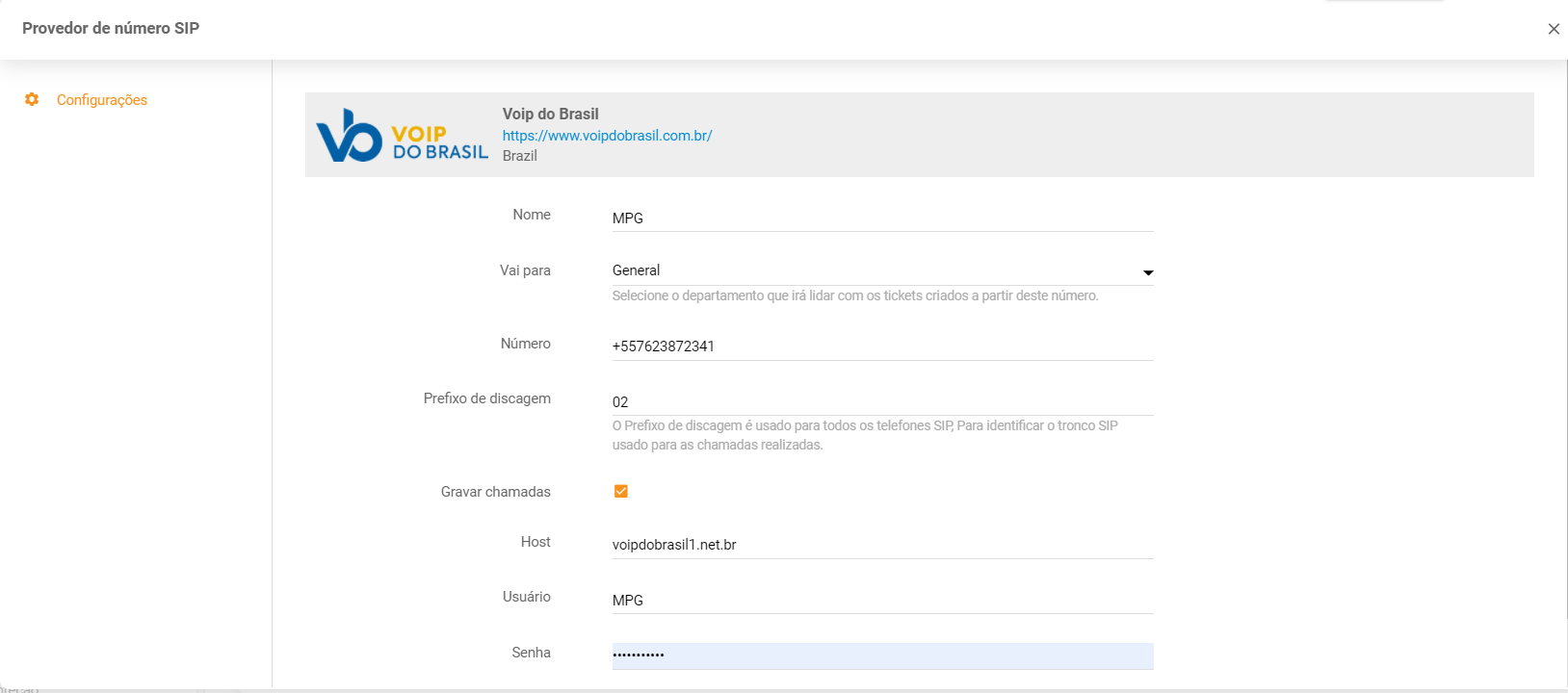 插入 Voip do Brasil 凭证