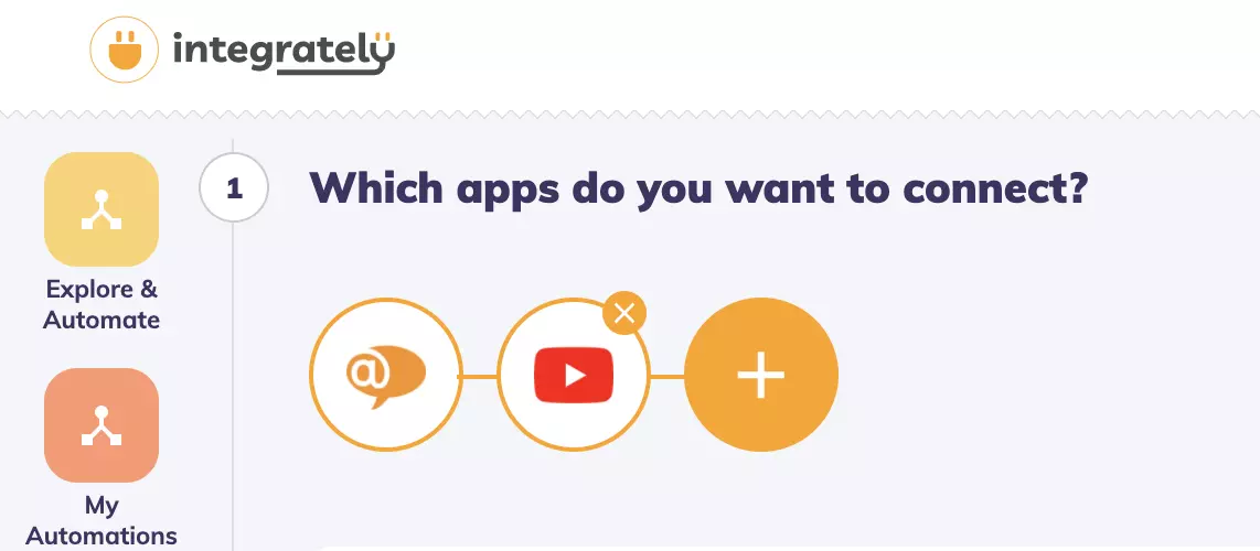 Integrately 已选择应用程序并准备集成