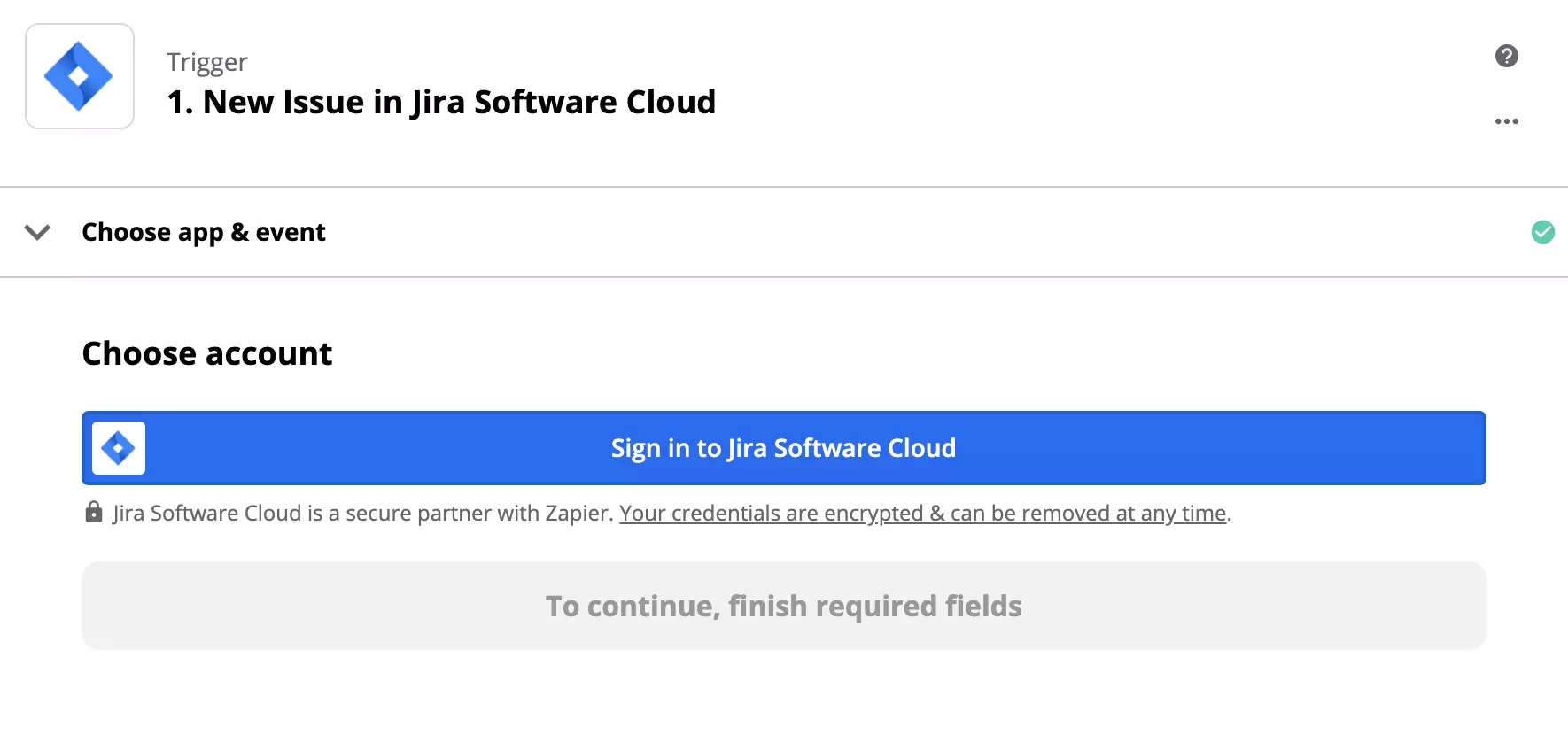 Zapier中的Jira触发器设置