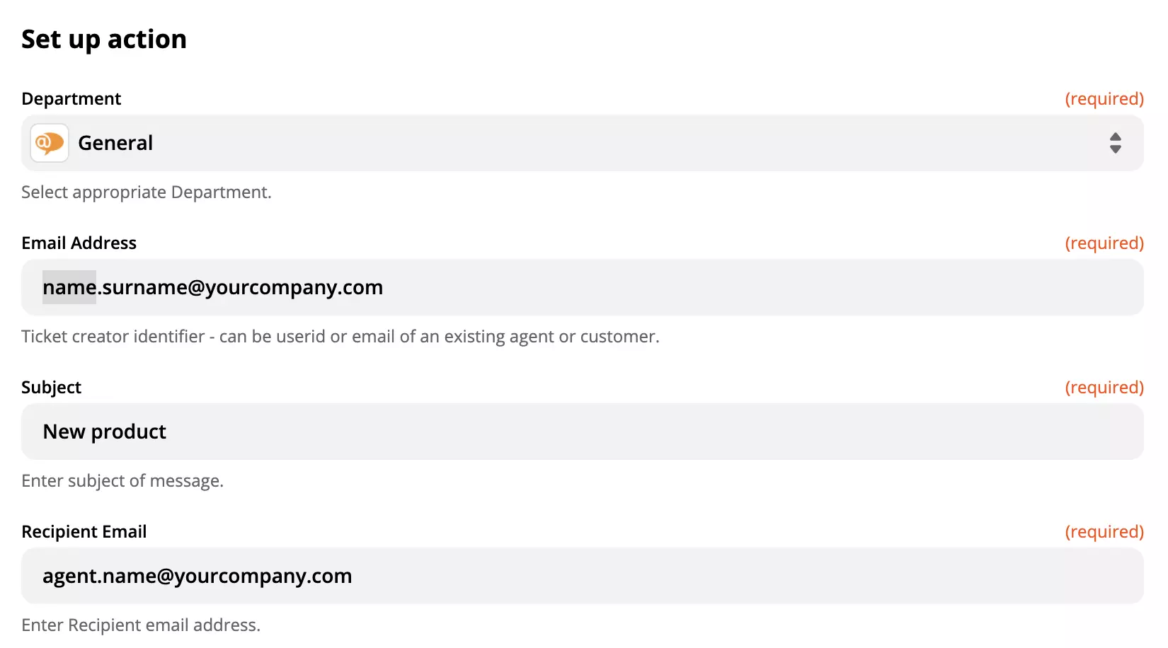 Zapier 集成中的 LiveAgent 操作设置