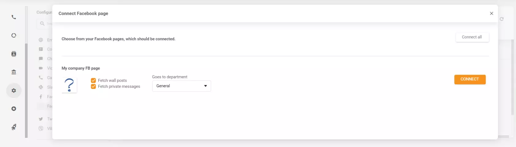 检查获取墙上帖子和私人消息的选项