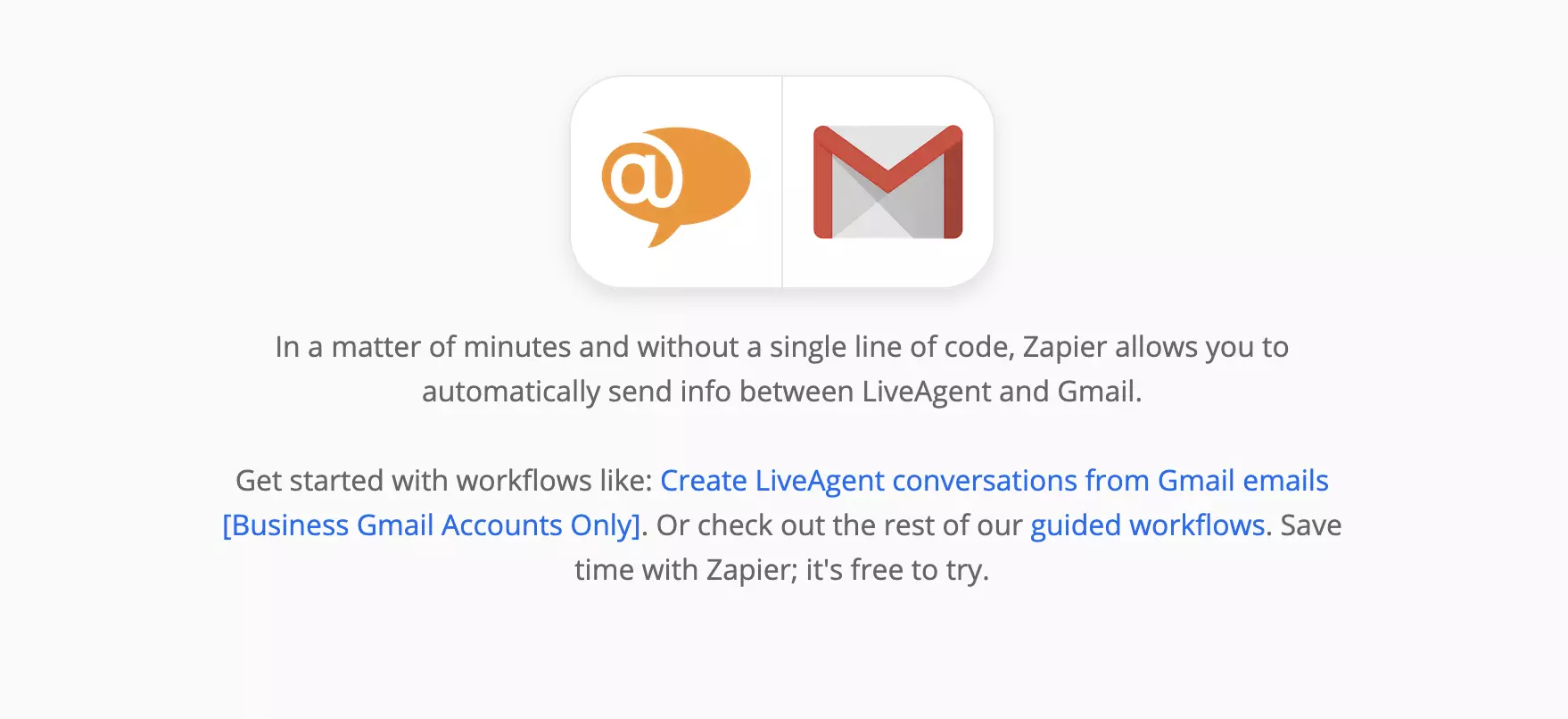 Zapier 上的 LiveAgent 和 Gmail 集成