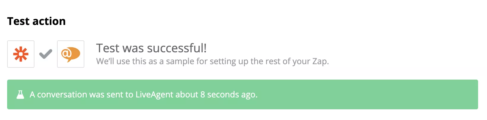 Google Sheets 和 LiveAgent 集成的成功测试