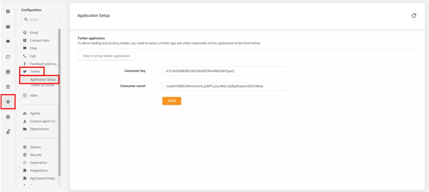 图像显示在何处以及如何将您的LiveAgent账户与您创建的Twitter (X)账户连接