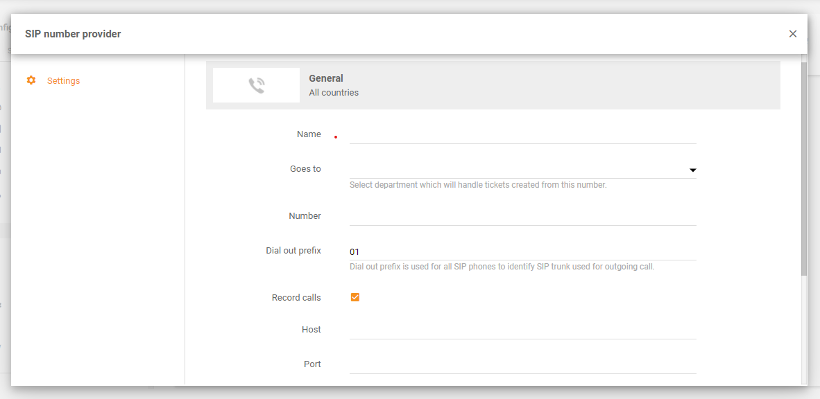 LiveAgent中的Magenta集成 - 号码配置