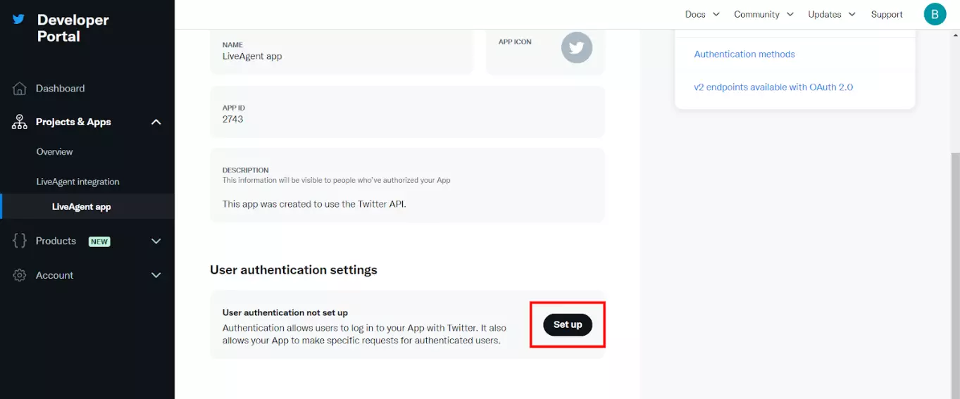 设置Twitter (X)开发者应用