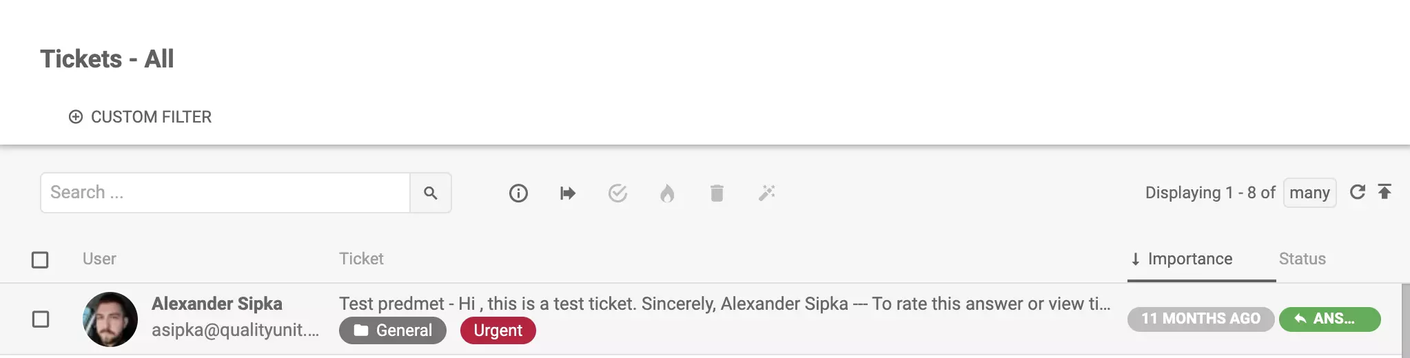 带有紧急标签的工单视图