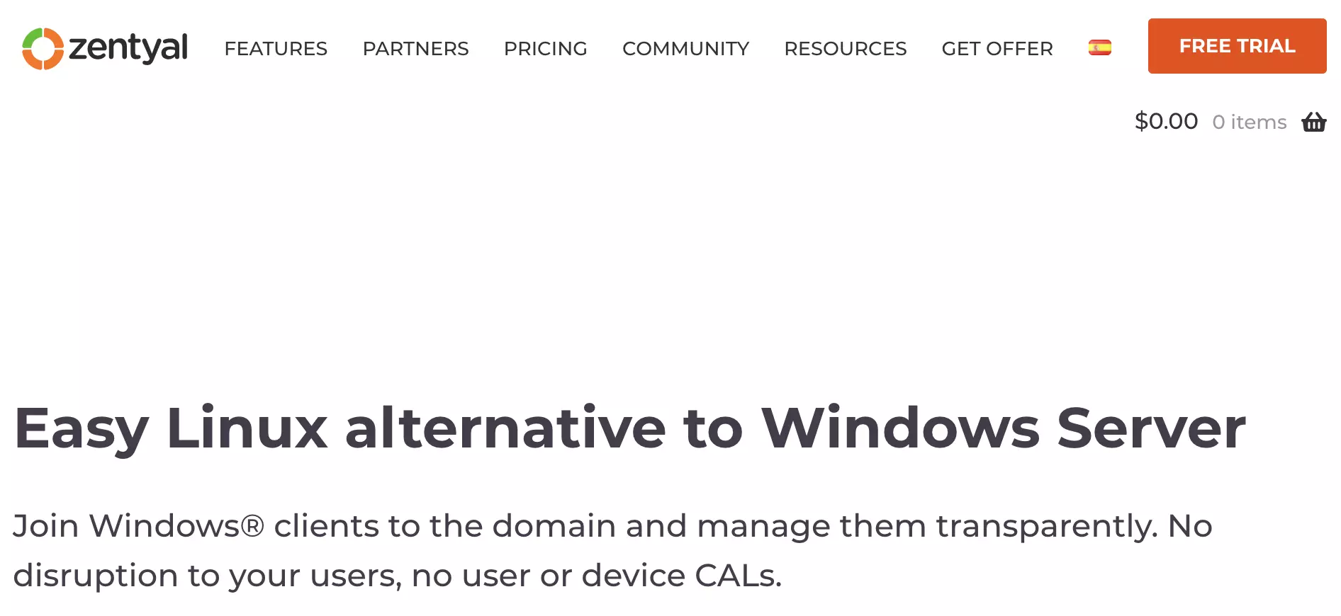 Zentyal主页及其子页面和信息